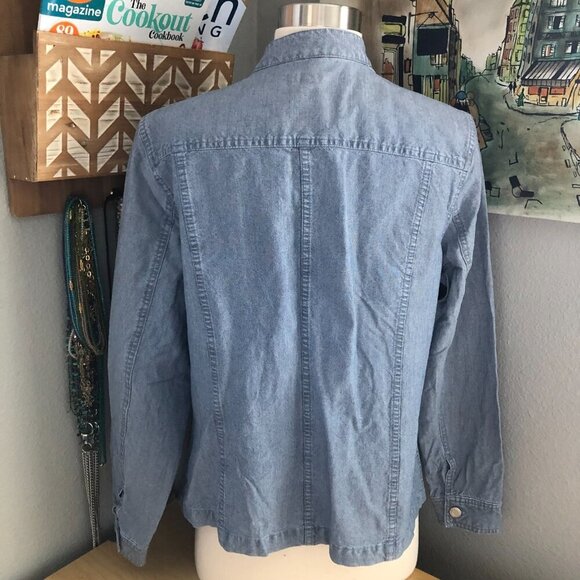 Charter Club Pastel Blue Denim Utility Jacket - Coastal Cowgirl - Picture 4 of 7